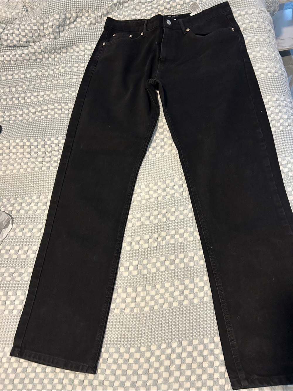 Men's Straight-Leg Black Jeans